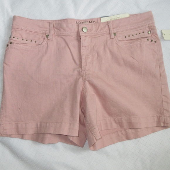 Sonoma Pants - Sonoma Womens Modern Fit Denim Shorts Sand Rose